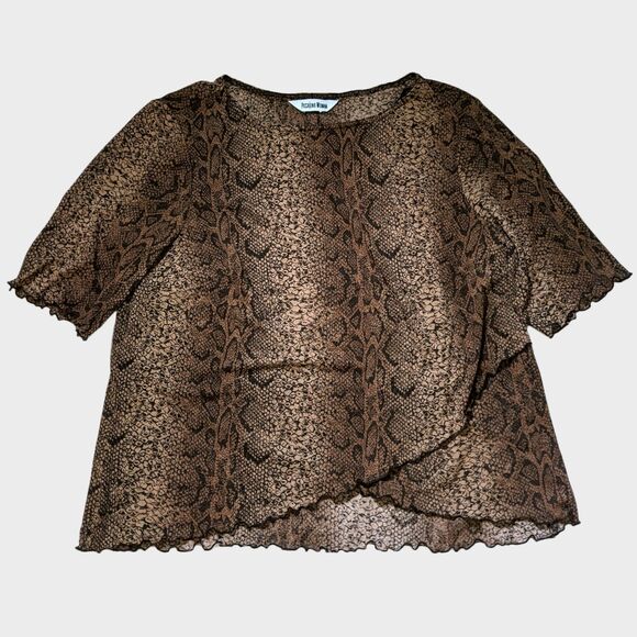 Vintage Piccalino Woman Skirt Set Womens L Snake Print Maxi Ruffles Mob Wife 90s - Picture 2 of 8